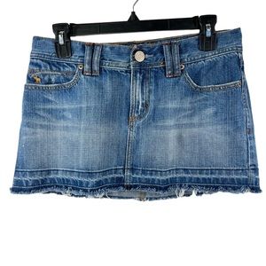 ABERCROMBIE & Fitch boho festival jean mini denim skirt released hem size 4